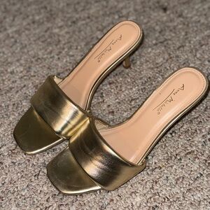 Anne Michelle Metallic Gold Heels